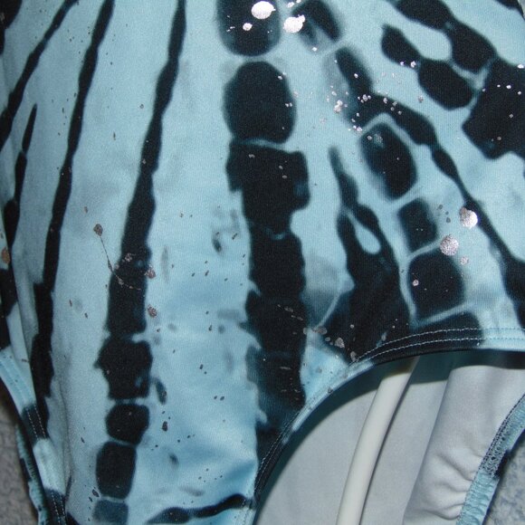 Justice Blue Black Strappy Leotard XL (16-18) - Picture 3 of 8